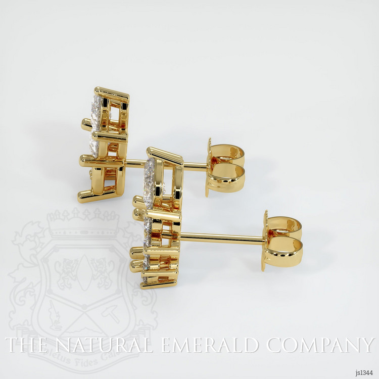 18K Yellow Gold Accent Stones Earring Setting