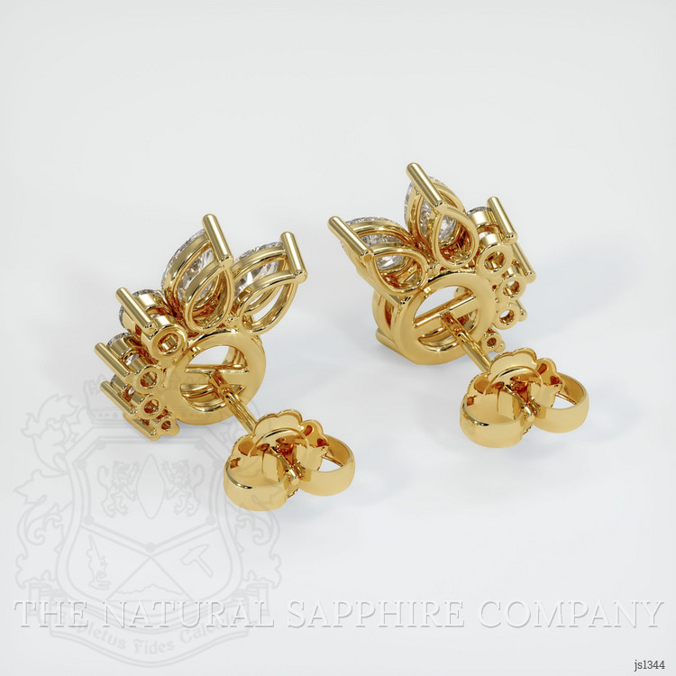18K Yellow Gold Accent Stones Earring Setting