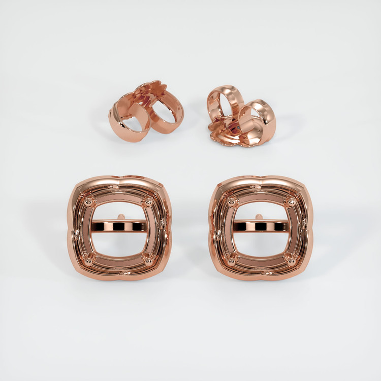 14K Rose Gold Studs Earring Setting