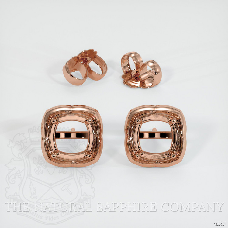 14K Rose Gold Studs Earring Setting