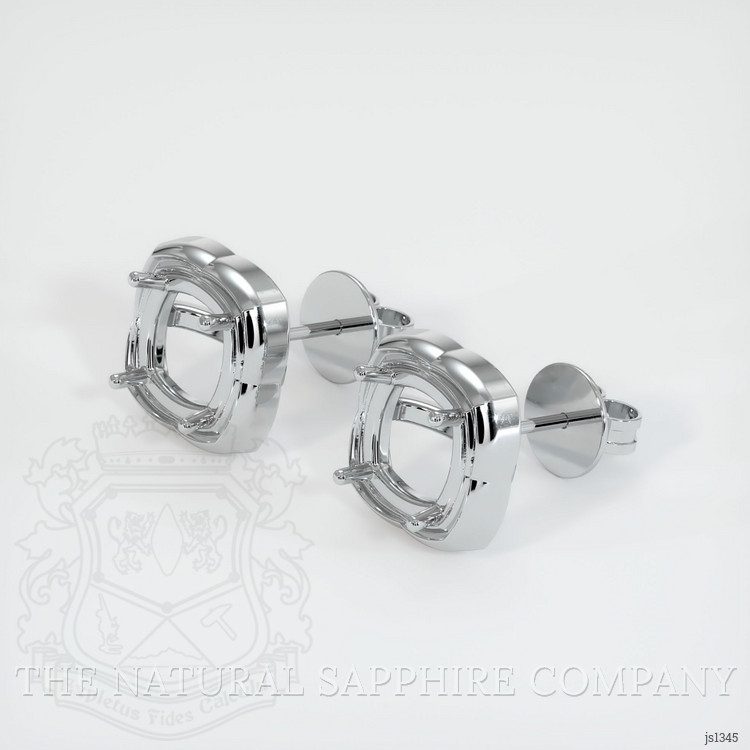 14K White Gold Studs Earring Setting