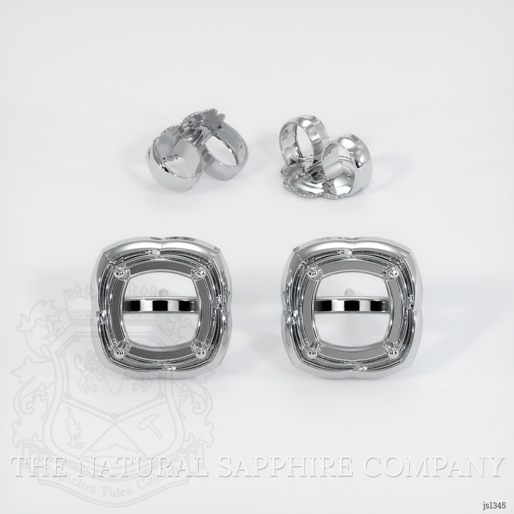 18K White Gold Studs Earring Setting