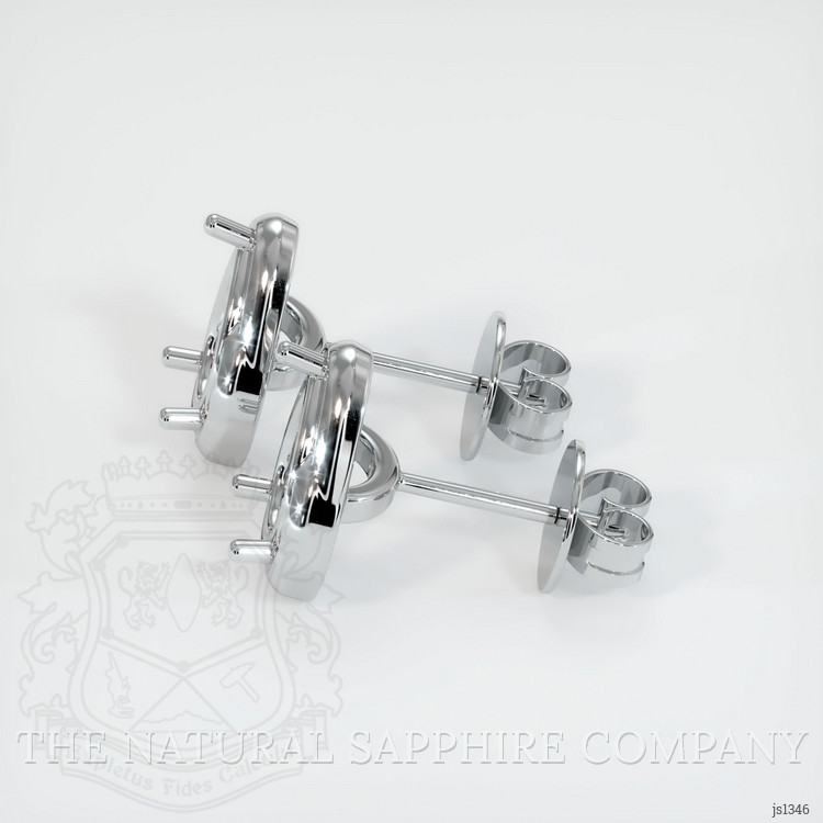 14K White Gold Studs Earring Setting