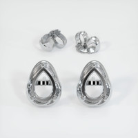 14K White Gold Studs Earring Setting Image