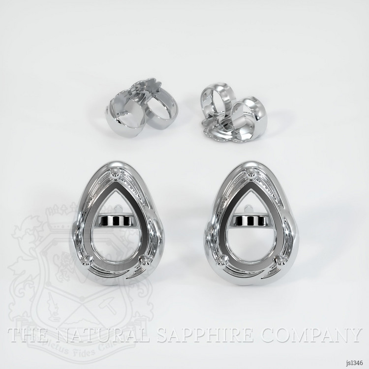 14K White Gold Studs Earring Setting