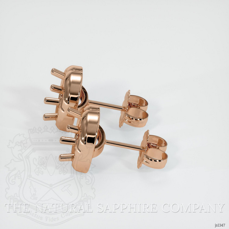 14K Rose Gold Studs Earring Setting
