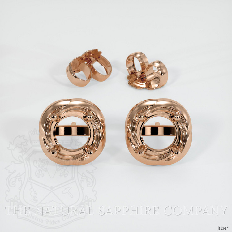 14K Rose Gold Studs Earring Setting