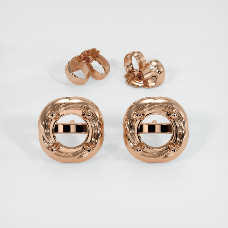 14K Rose Gold Studs Earring Setting