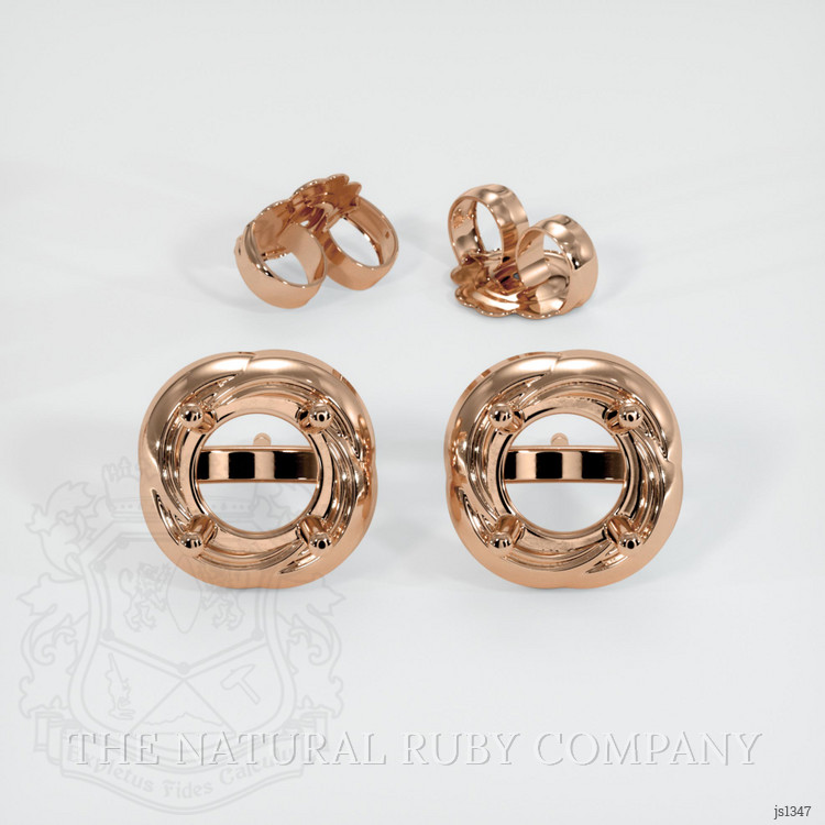 14K Rose Gold Studs Earring Setting