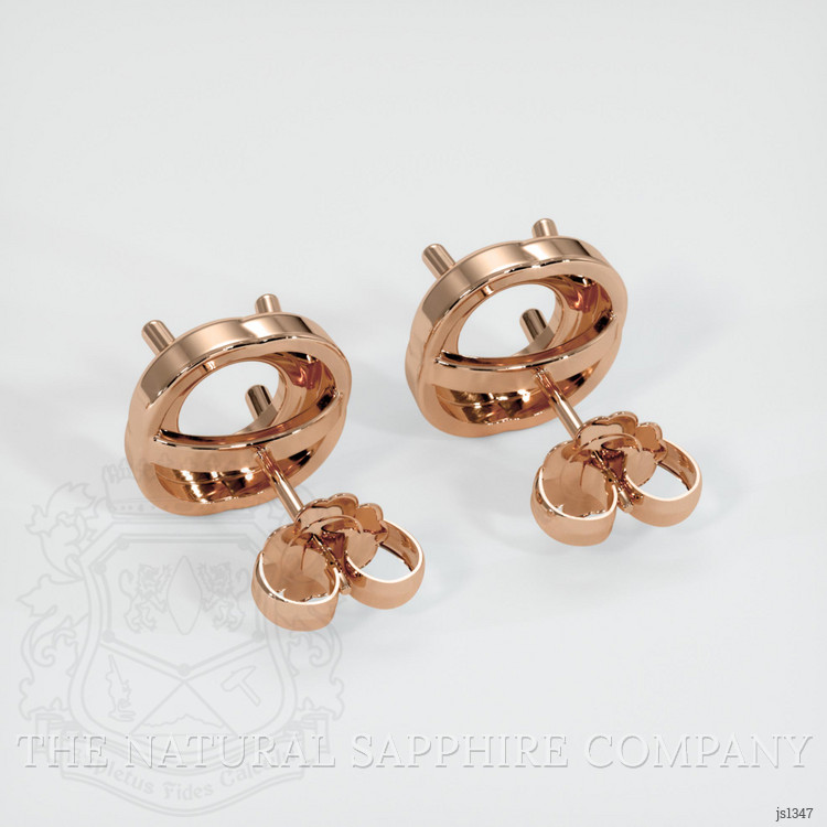 14K Rose Gold Studs Earring Setting