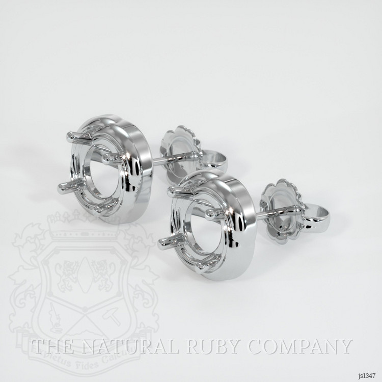14K White Gold Studs Earring Setting