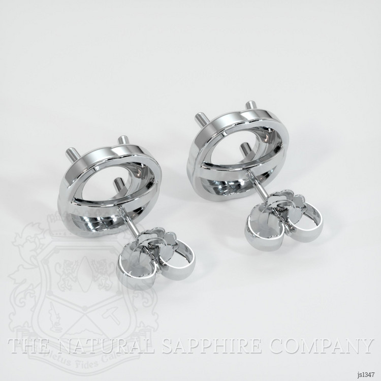 14K White Gold Studs Earring Setting