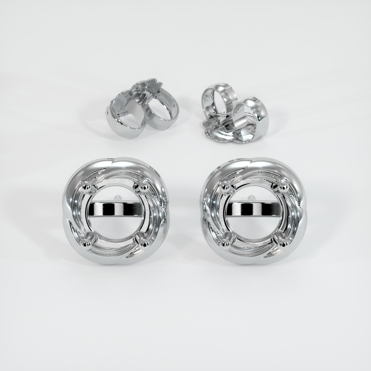 18K White Gold Studs Earring Setting