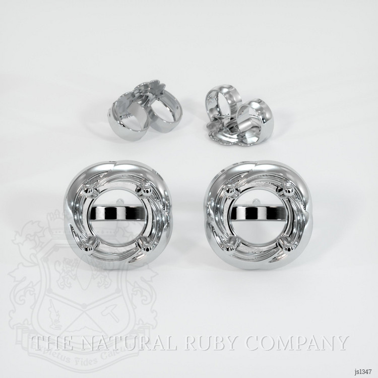 18K White Gold Studs Earring Setting