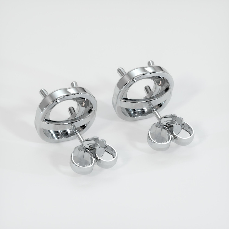 18K White Gold Studs Earring Setting