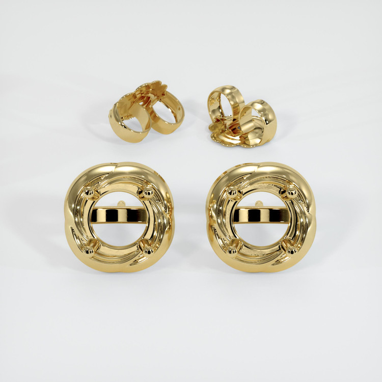 14K Yellow Gold Studs Earring Setting