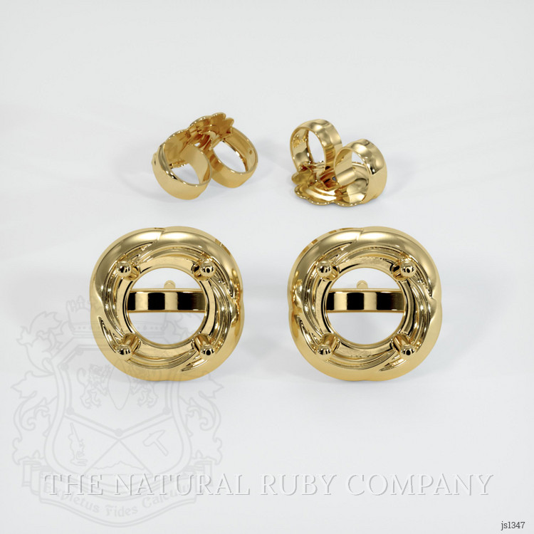 14K Yellow Gold Studs Earring Setting