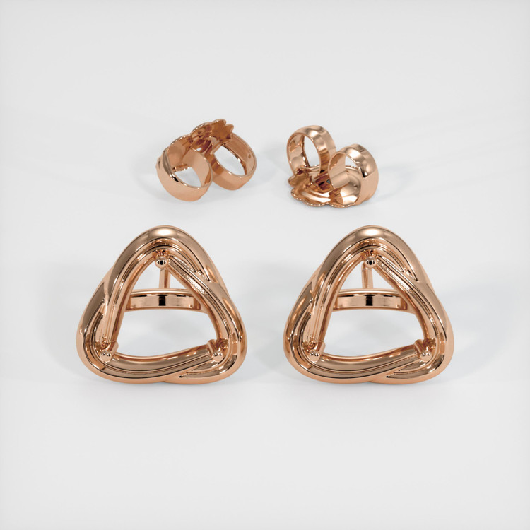 14K Rose Gold Studs Earring Setting