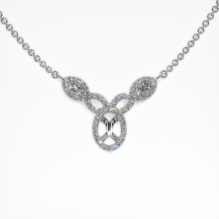 Platinum 950 Pave Necklace Setting