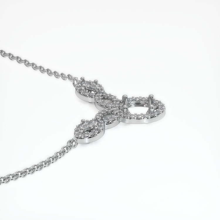 Platinum 950 Pave Necklace Setting