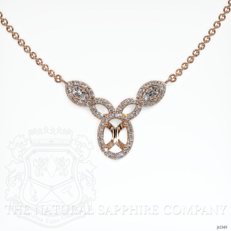 14K Rose Gold Pave Necklace Setting