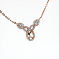 14K Rose Gold Pave Necklace Setting Image