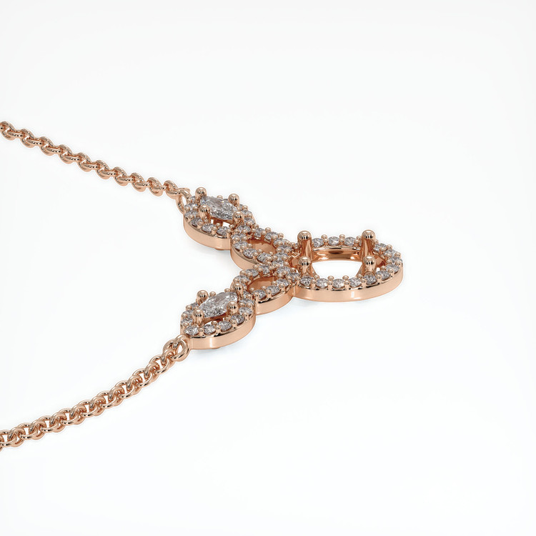 14K Rose Gold Pave Necklace Setting