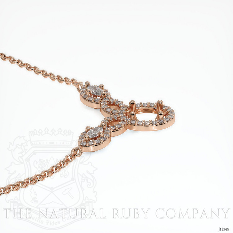 14K Rose Gold Pave Necklace Setting