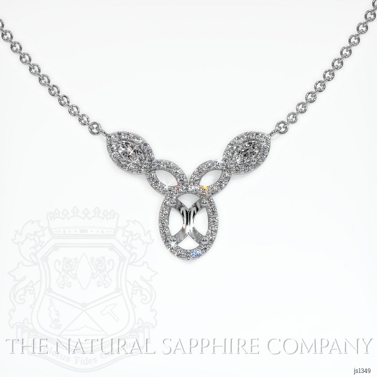 14K White Gold Pave Necklace Setting