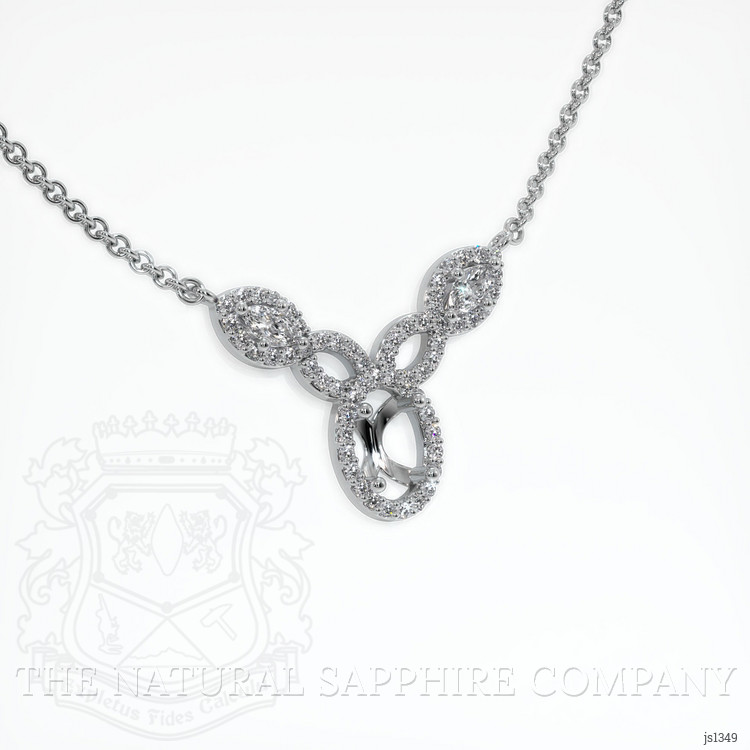14K White Gold Pave Necklace Setting