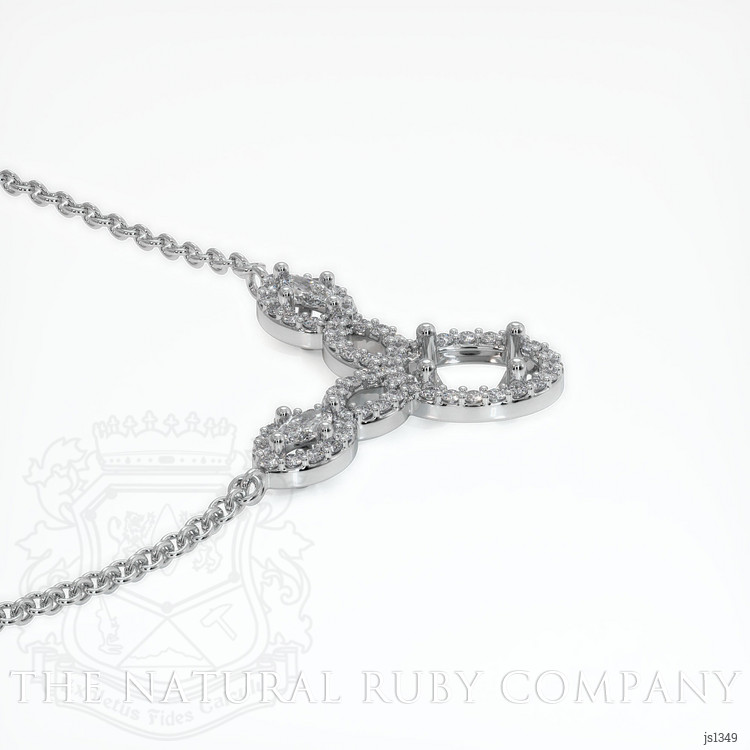 14K White Gold Pave Necklace Setting