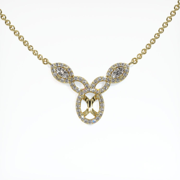 14K Yellow Gold Pave Necklace Setting