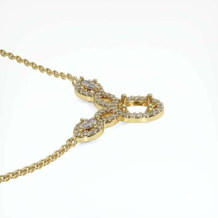 14K Yellow Gold Pave Necklace Setting
