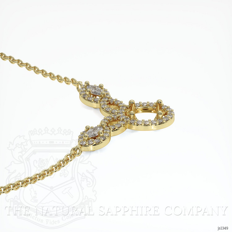 14K Yellow Gold Pave Necklace Setting