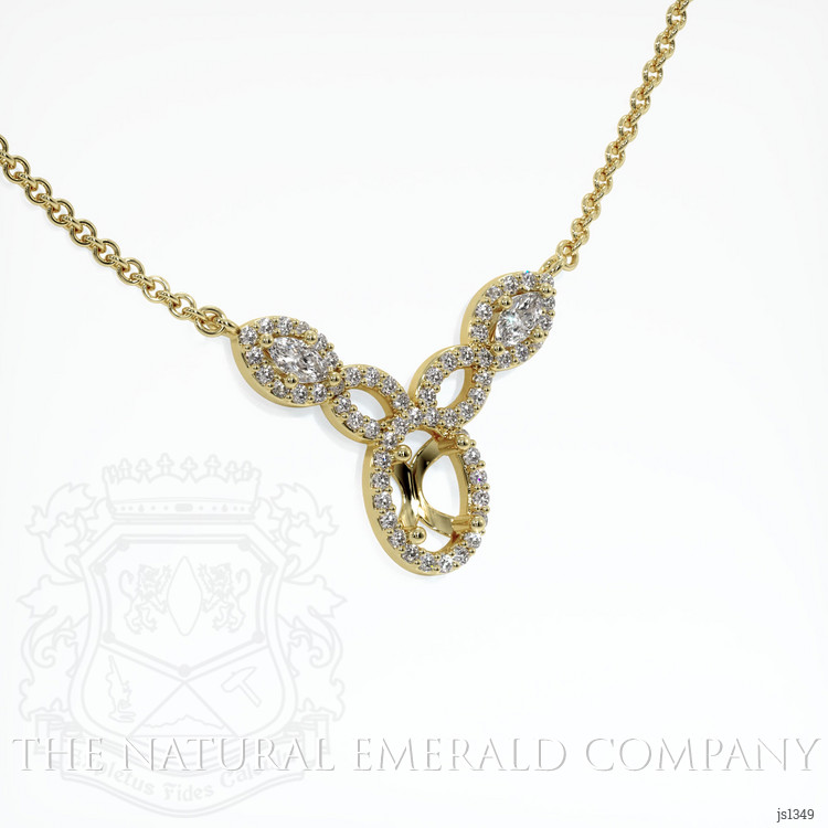 18K Yellow Gold Pave Necklace Setting