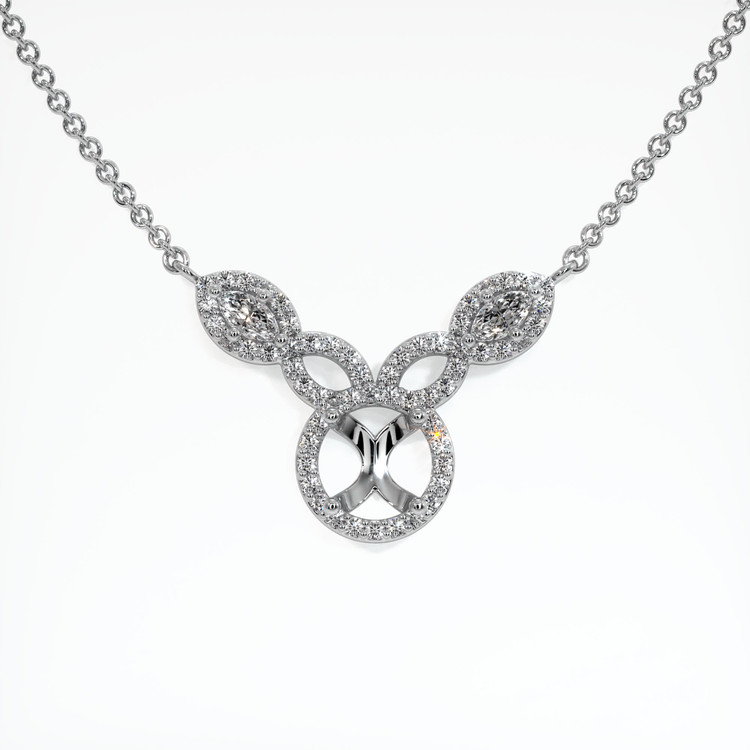 Platinum 950 Pave Necklace Setting