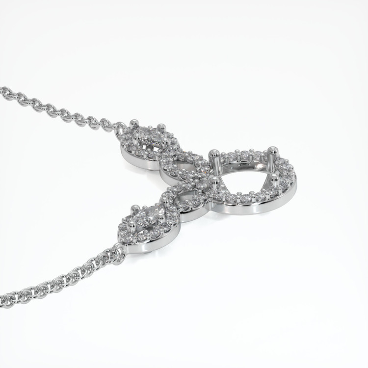 Platinum 950 Pave Necklace Setting