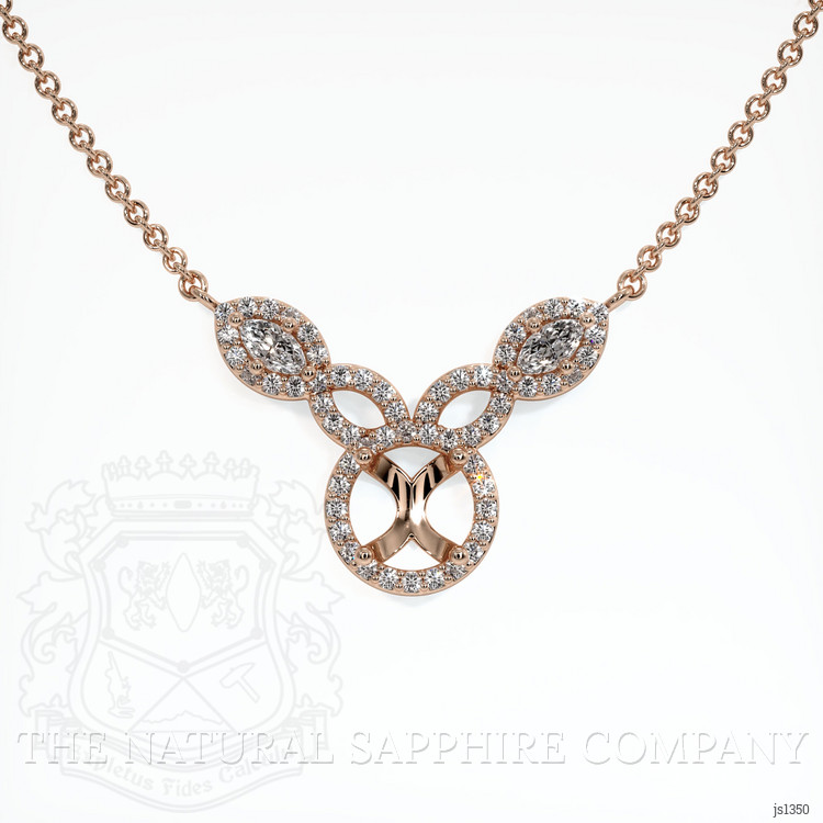 14K Rose Gold Pave Necklace Setting