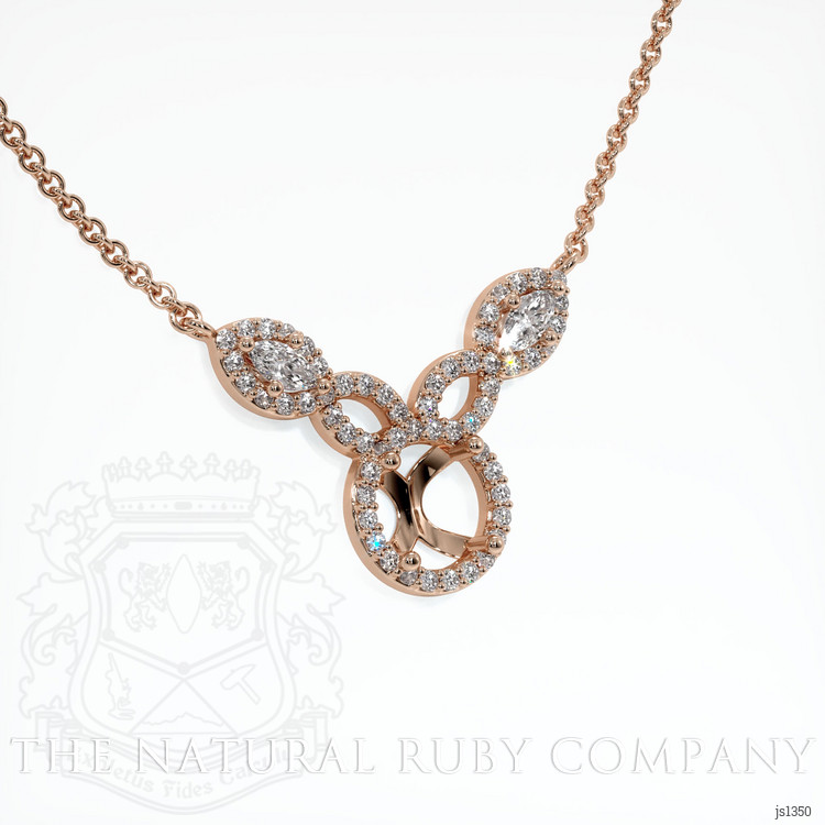 14K Rose Gold Pave Necklace Setting
