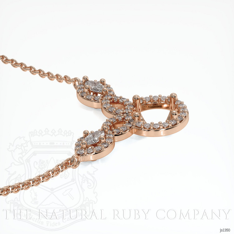 14K Rose Gold Pave Necklace Setting