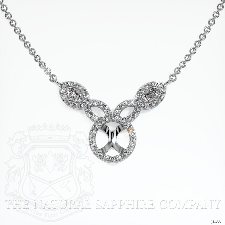 14K White Gold Pave Necklace Setting