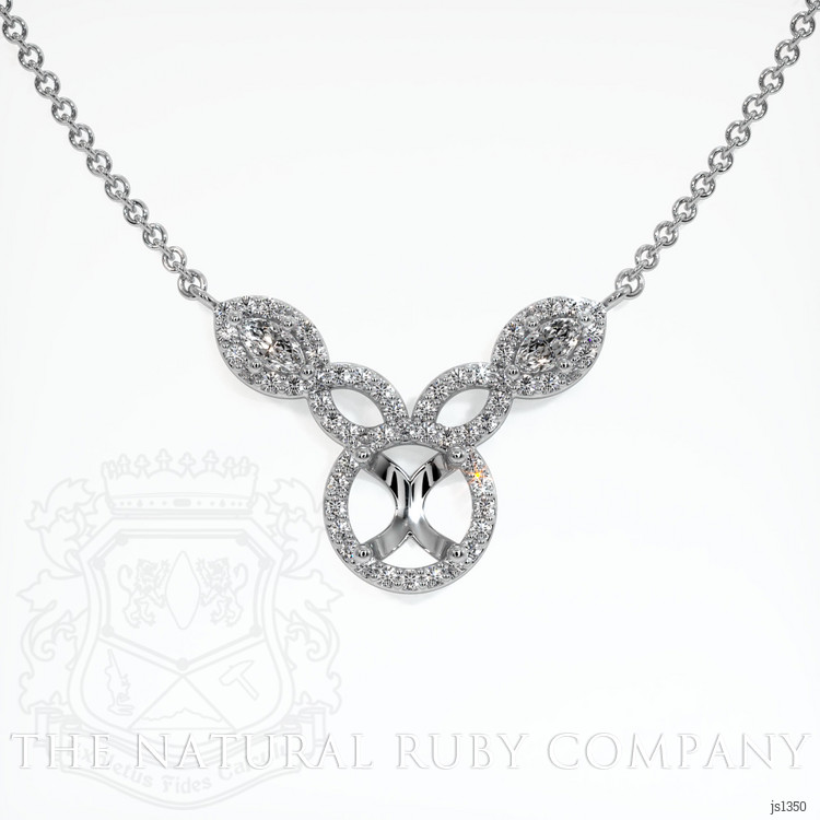 18K White Gold Pave Necklace Setting