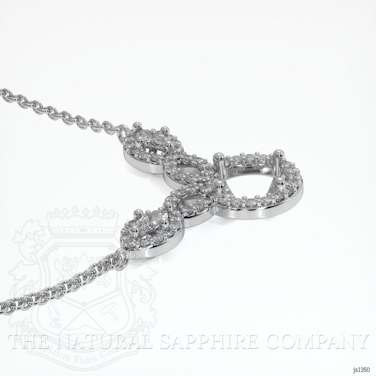 18K White Gold Pave Necklace Setting