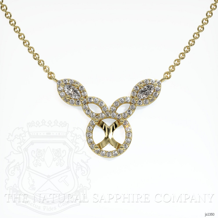 14K Yellow Gold Pave Necklace Setting