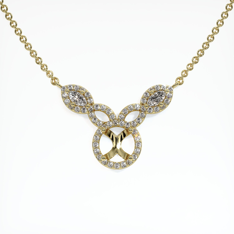 14K Yellow Gold Pave Necklace Setting