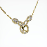 14K Yellow Gold Pave Necklace Setting Image
