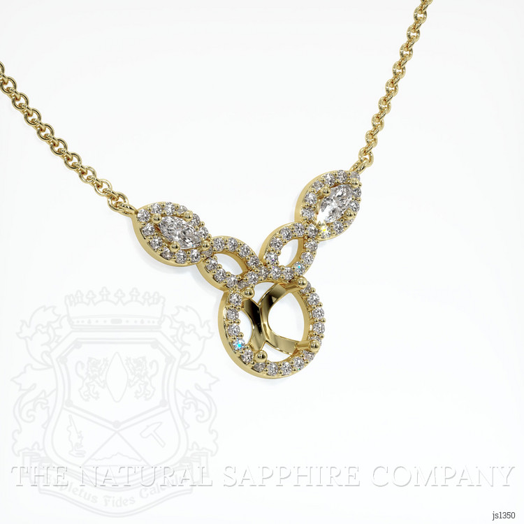 14K Yellow Gold Pave Necklace Setting