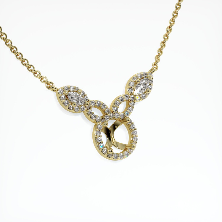 14K Yellow Gold Pave Necklace Setting