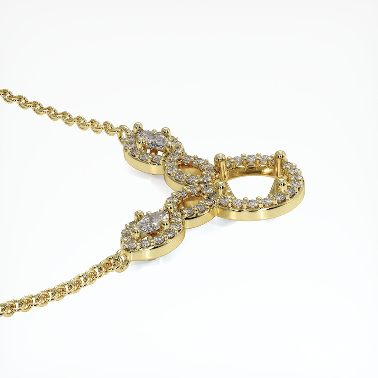 14K Yellow Gold Pave Necklace Setting