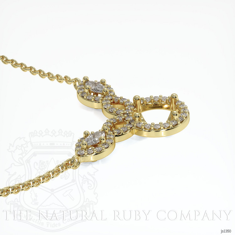 14K Yellow Gold Pave Necklace Setting